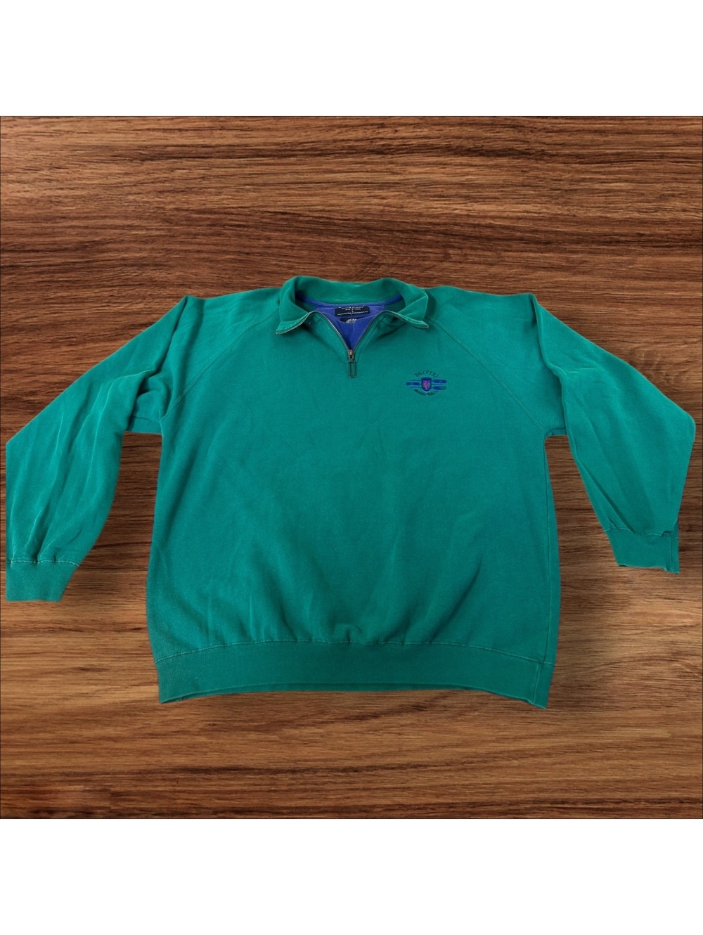 Dockers Green Quarter Zip Collared Pullover, Men’s L, Made in Korea